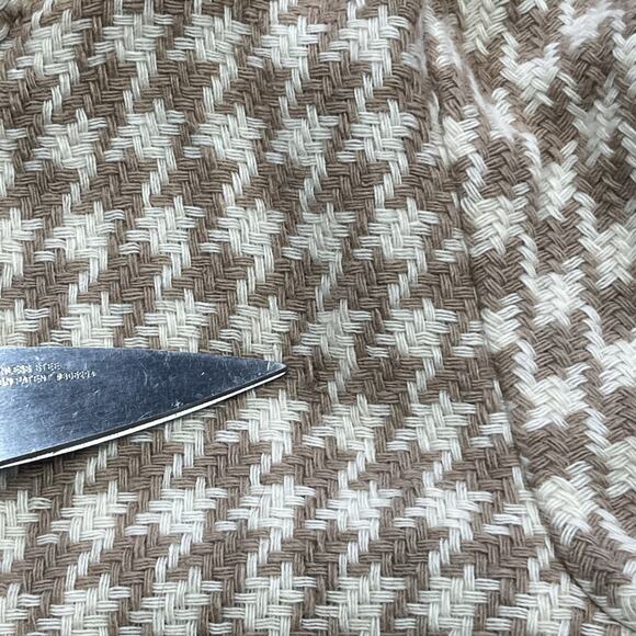 Banana Republic Houndstooth Wool Cropped Coat Jacket Beige Size 12 Classic Y2K - Picture 11 of 14